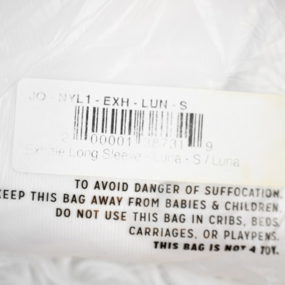 Joja Exhale Athletic Crop Top Small White Luna Long Sleeve Athleisure Active - Picture 4 of 4